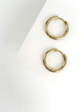 22mm Gold Hinged Hoop Earrings