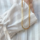 Herringbone and Snake Chain Necklace Set