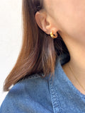 Two Tone Huggie Hoop Earrings