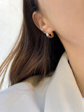 Two Tone Huggie Hoop Earrings