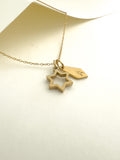 Dainty Star of David Initial Necklace