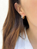 Two Tone Huggie Hoop Earrings