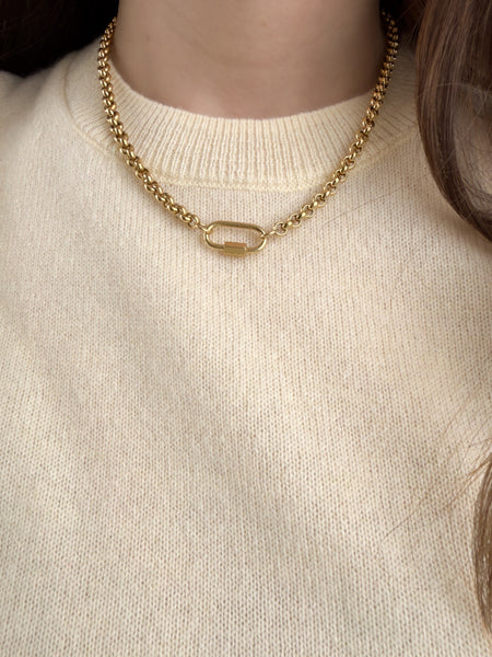 Heavy Rolo Charm Holder Necklace