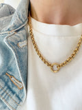 Circle Rolo Charm Holder Necklace