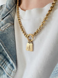 Circle Rolo Charm Holder Necklace