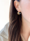 Mixed Metal Double Hoop Earrings