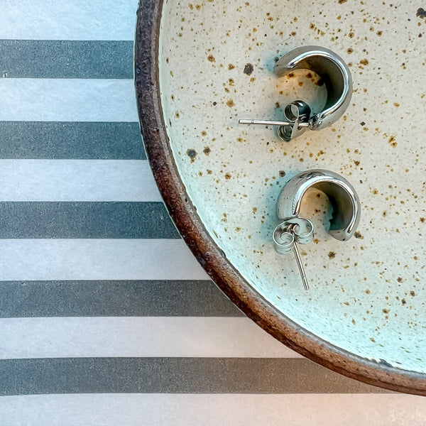 Silver Mini Hoops