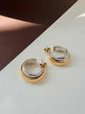 Mixed Metal Double Hoop Earrings