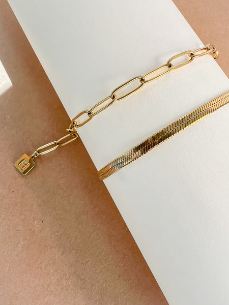 Paperclip Initial Bracelet