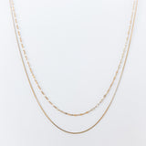 Mirror and Snake Chain Necklace Set