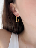 Geometric Rectangle Hoop Earrings