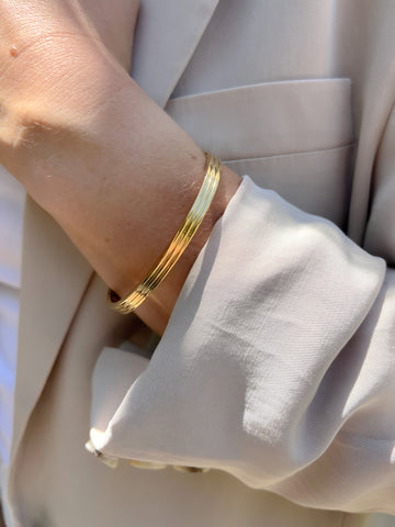 Geometric Oval Bangle