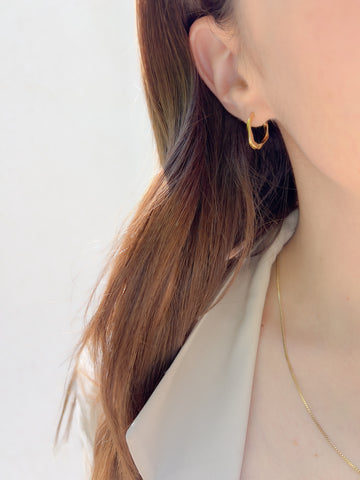 Gold Twist Hoop Earrings