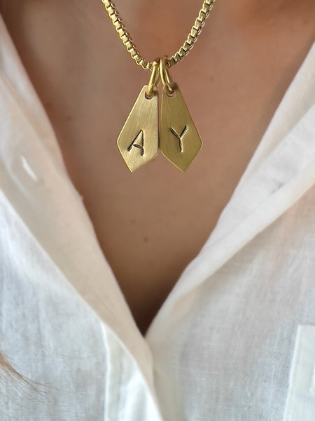 Personalized Box Chain Initial Necklace