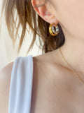 Mixed Metal Double Hoop Earrings