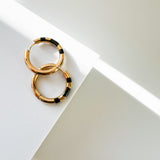 Black and Gold Hoop Earrings
