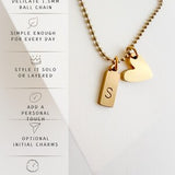 Gold Ball Chain Initial Necklace
