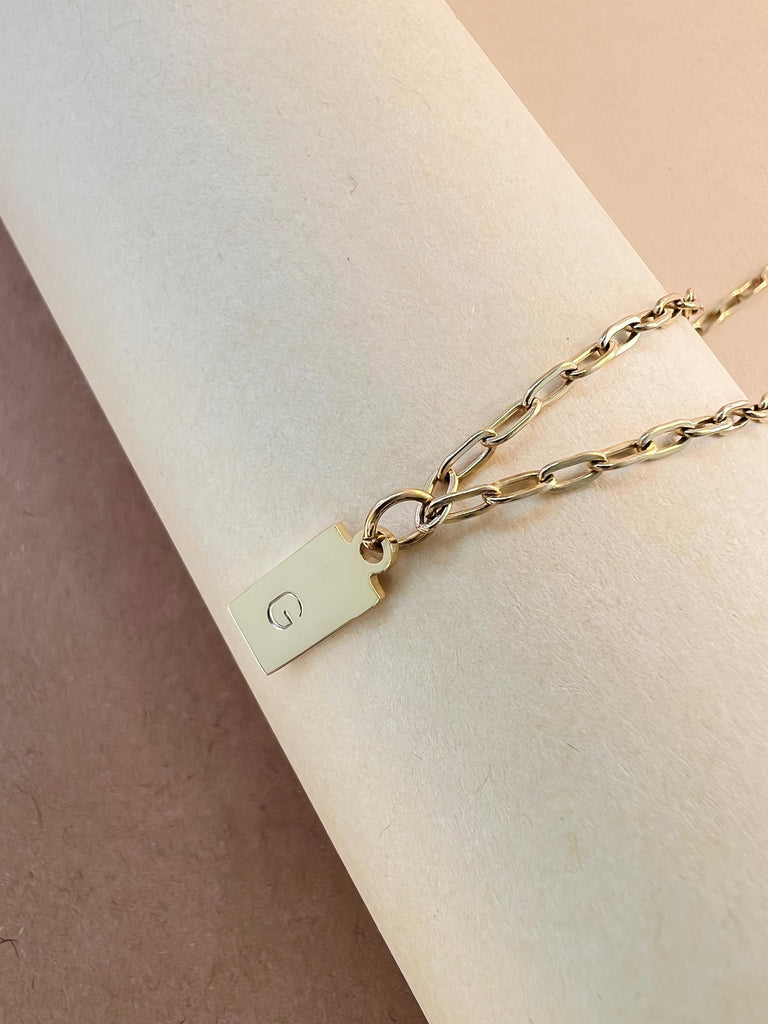 Dainty Initial Paperclip Necklace