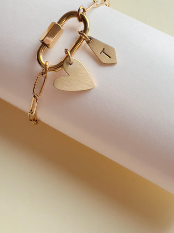 Personalized Carabiner Charm Bracelet