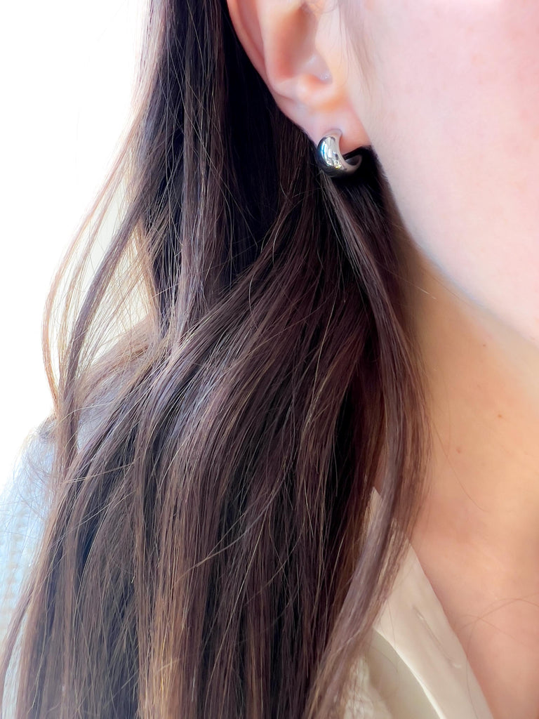 Silver Mini Hoops