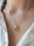 Dainty Star of David Initial Necklace