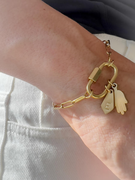 Personalized Carabiner Charm Bracelet