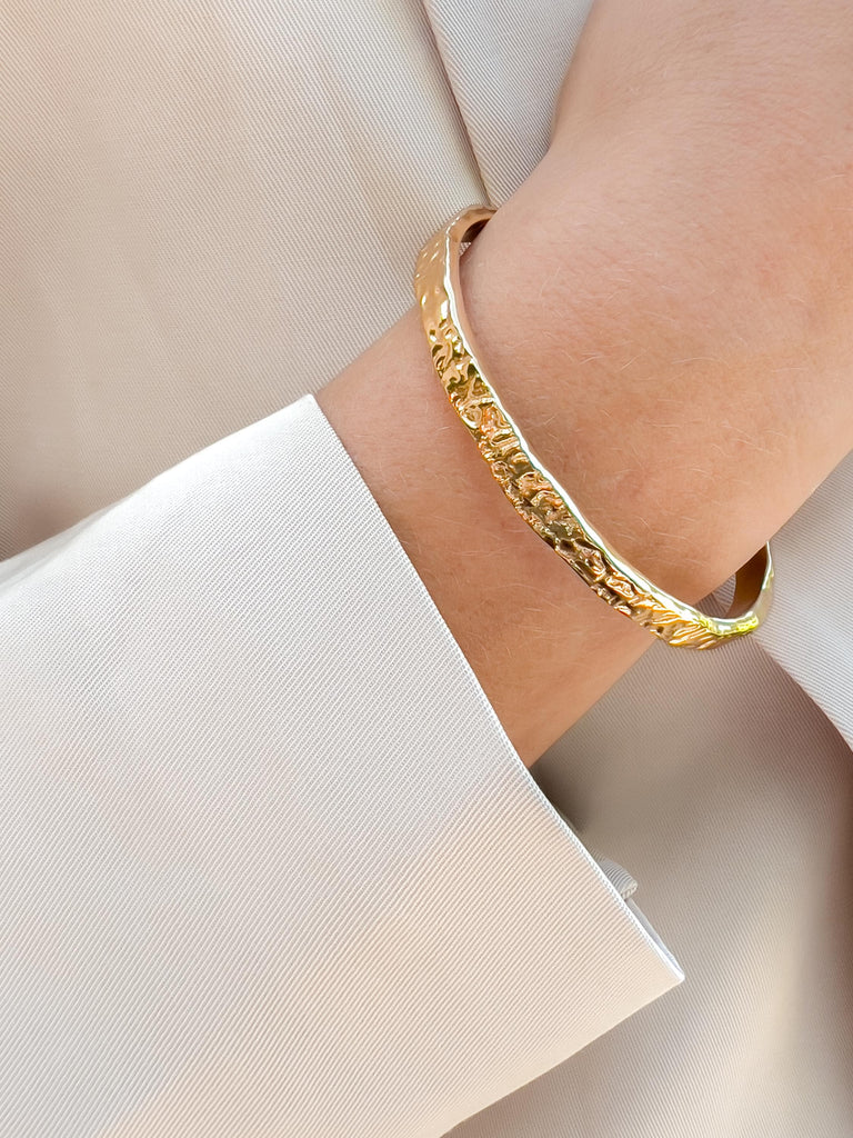 Hammered Gold Bangle