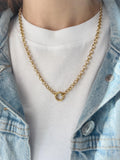Dainty Rolo Snap Charm Necklace