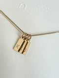 Dainty Rectangle Initial Necklace
