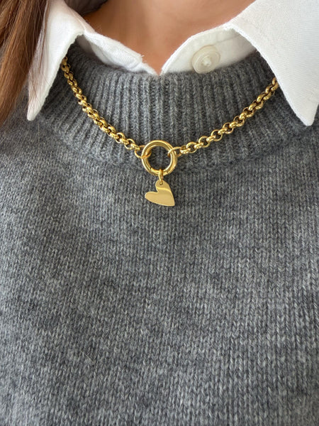 Circle Rolo Charm Holder Necklace