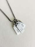 Dainty Rectangle Initial Necklace
