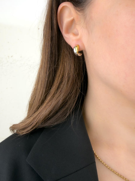 Criss Cross Half Hoop Earrings