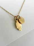 Personalized Hamsa Initial Necklace