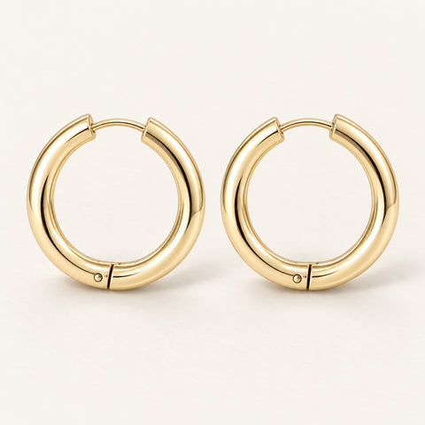 22mm Gold Hinged Hoop Earrings