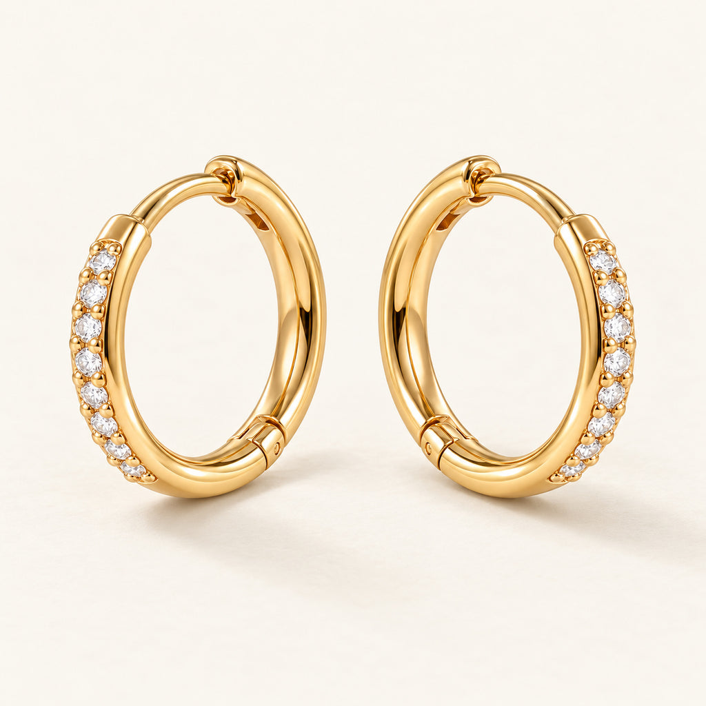 Tiny Pave Hoop Earrings