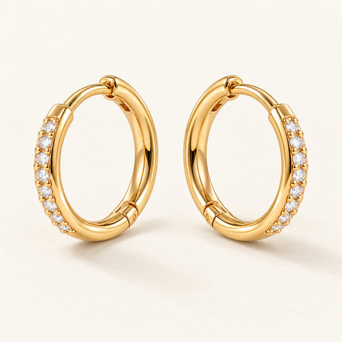 Tiny Pave Hoop Earrings