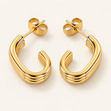 Geometric Rectangle Hoop Earrings