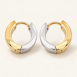 Two Tone Huggie Hoop Earrings