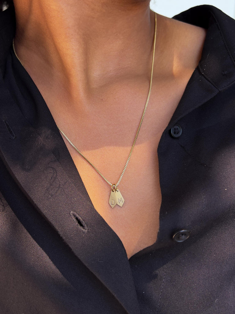 Personalized Box Chain Initial Necklace