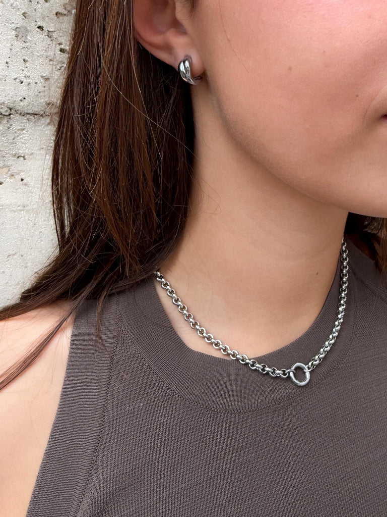 Silver Rolo Charm Necklace