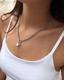 Silver Rolo Charm Necklace