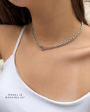 Silver Rolo Charm Necklace