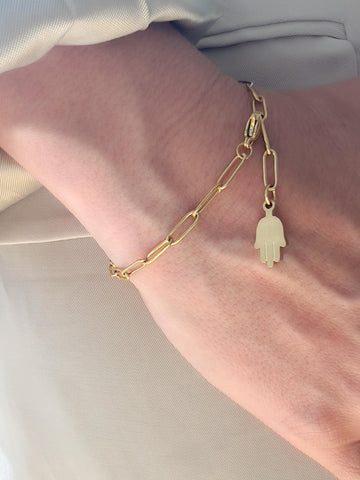Hamsa Paperclip Bracelet