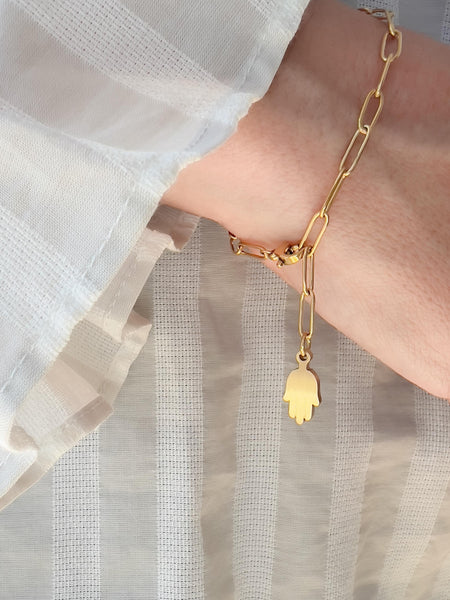 Hamsa Paperclip Bracelet