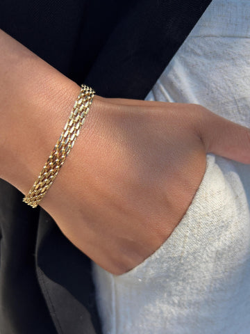 Gold Mesh Chain Bracelet