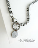 Personalized Silver Box Chain Charm Necklace