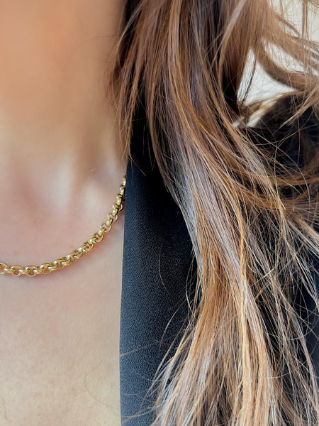 Dainty Rolo Spring Ring Necklace